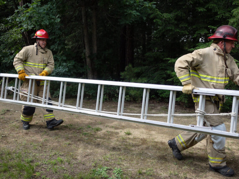 Ladders: Two firefighter suitcase carry