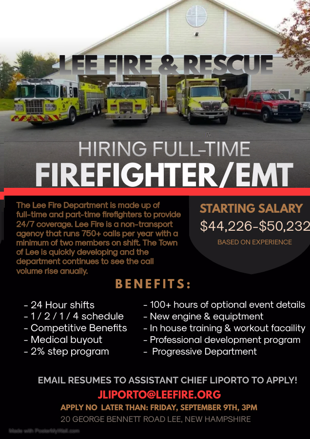 Full Time Firefighter/EMT/AEMT